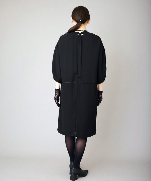 Ranerrh(ラネリ)の「バックタイセレモニーフォーマルワンピース【喪服・礼服】【春夏用】【デイリーにもOK】【入卒園】(ワンピース・レディース・ブラック・38L/38)」の5枚目の写真