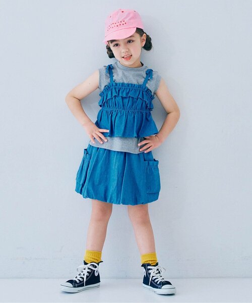 p.premier(ピードットプルミエ)の「ロゴ刺繍キャップ(キャップ・キッズ・イエロー/チャコール/ピンク/グリーン/アイボリー/ブラック・58/54/50)」の22枚目の写真