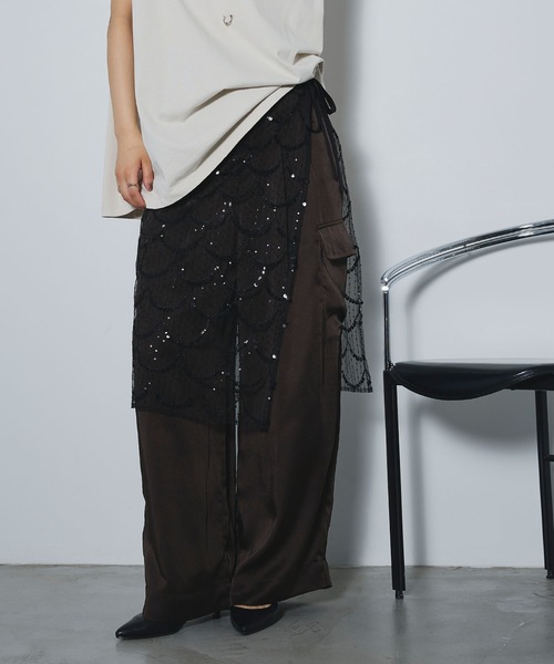 ELLEgirl（エルガール）の「スパンコールラップスカート【ELLEgirl/エルガール】（スカート・レディース・アイボリー/ブラック・FREE）」の22枚目の写真