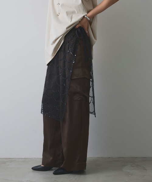 ELLEgirl（エルガール）の「スパンコールラップスカート【ELLEgirl/エルガール】（スカート・レディース・アイボリー/ブラック・FREE）」の18枚目の写真