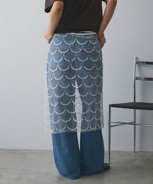 ELLEgirl（エルガール）の「スパンコールラップスカート【ELLEgirl/エルガール】（スカート・レディース・アイボリー/ブラック・FREE）」の11枚目の写真