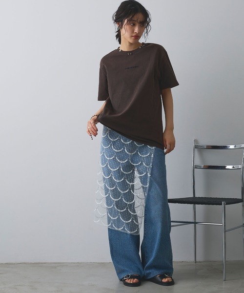 ELLEgirl（エルガール）の「スパンコールラップスカート【ELLEgirl/エルガール】（スカート・レディース・アイボリー/ブラック・FREE）」の4枚目の写真