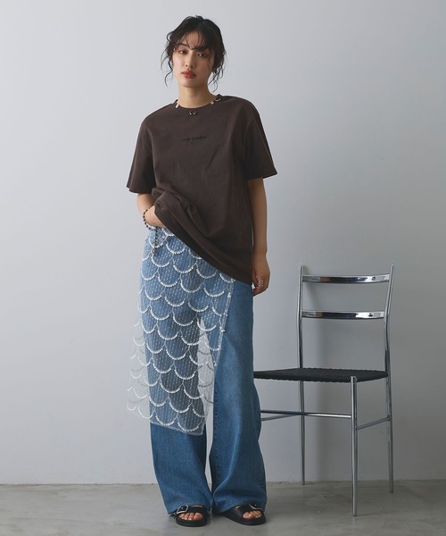 ELLEgirl（エルガール）の「スパンコールラップスカート【ELLEgirl/エルガール】（スカート・レディース・アイボリー/ブラック・FREE）」の7枚目の写真