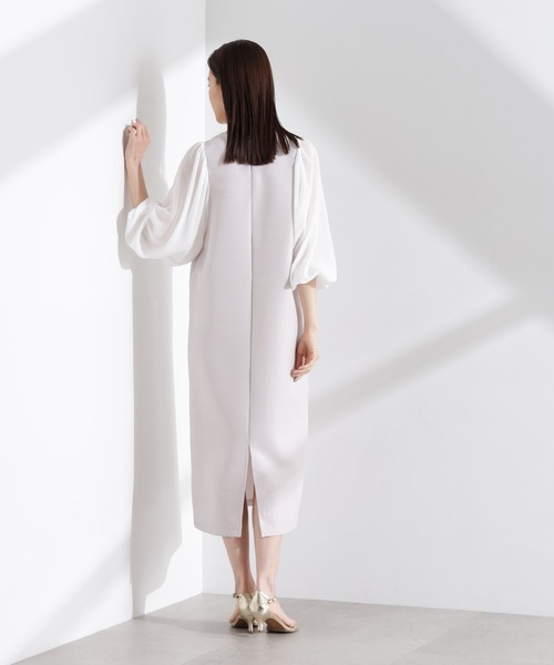 NANO universe（ナノユニバース）の「シアーボリュームスリーブコンビワンピース（ワンピース・レディース・グレー系その他4/ネイビー/グレー・FREE）」の7枚目の写真