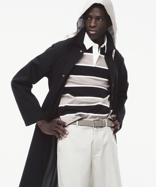 ARMANI EXCHANGE（アルマーニエクスチェンジ）の「【A|X アルマーニ エクスチェンジ】ジャカードストライプ 長袖ポロシャツ/LOOSE（ポロシャツ・メンズ・ベージュ・MEDIUM/SMALL/X-LARGE/XX-LARGE/LARGE/X-SMALL）」の2枚目の写真