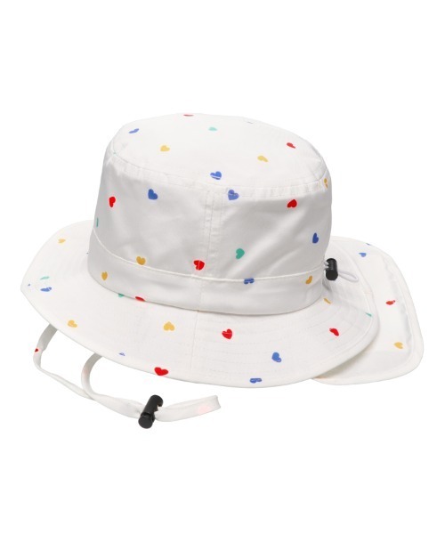 Kids Foret(キッズフォーレ)の「ハート柄撥水ハット・帽子(ハット・キッズ・オフホワイト/ネイビー・50/52/54/56)」の6枚目の写真