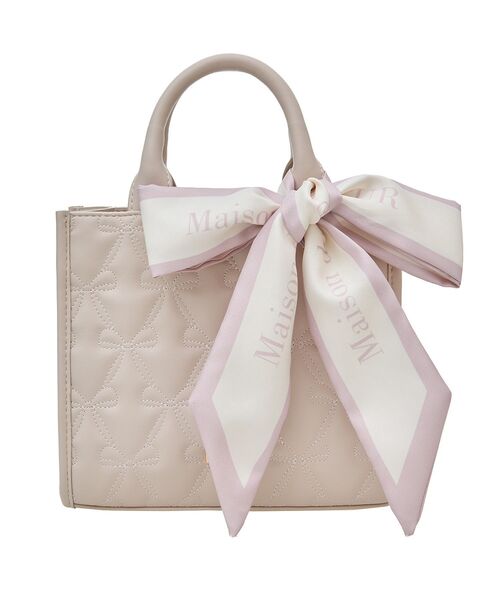 Maison de FLEUR(メゾンドフルール)の「スカーフ付リボンキルティング2Wayバッグ(トートバッグ・レディース・ピンク/ブラック/アイボリー・FREE)」の8枚目の写真