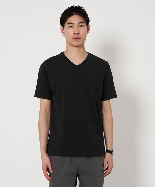 セール】LONG FIBER COTTON クリア Vネック 半袖 Tシャツ（T