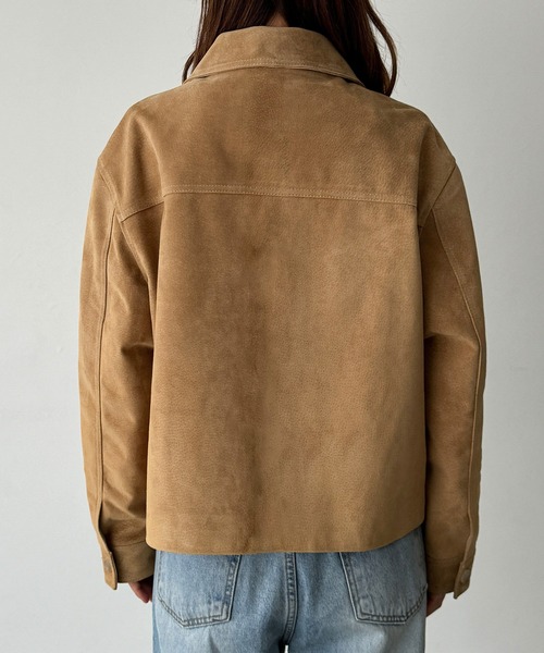 CANAL JEAN(キャナルジーン)の「OVERTAKE スウェードジャケット(その他アウター・レディース・ブラック/キャメル/カーキ・ONE SIZE)」の10枚目の写真