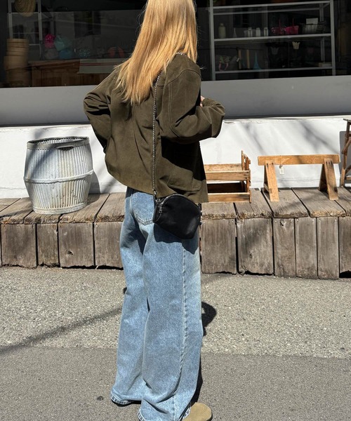 CANAL JEAN(キャナルジーン)の「OVERTAKE スウェードジャケット(その他アウター・レディース・ブラック/キャメル/カーキ・ONE SIZE)」の14枚目の写真