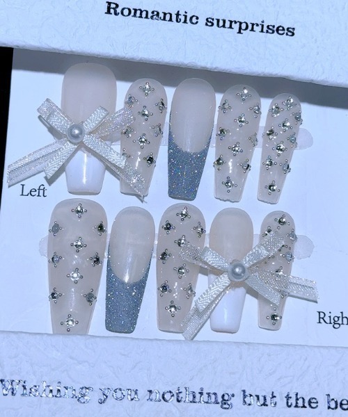 推し活さぽちゃん（オシカツサポチャン）の「リボンキラキラネイル