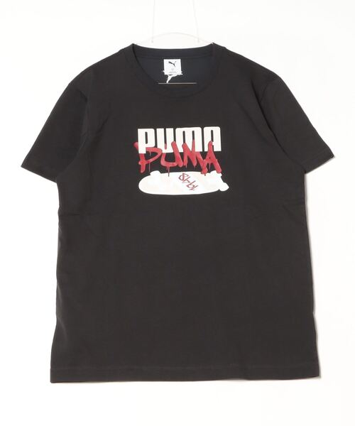 PUMA（プーマ）の「【別注】プーマ PUMA SS コットン グラフィック Tシャツ_ 限定コラボ（Tシャツ/カットソー・メンズ・ホワイト/ターコイズブルー/ブラック・S/M/L/LL/3L）」の2枚目の写真