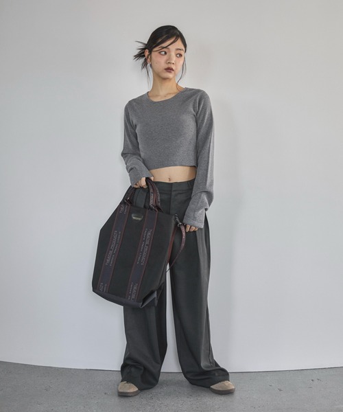 feepur（フェピュール）の「【THEATRE PRODUCTS/シアタープロダクツ】別注リサイクルボトルジャガードテープトートバッグ-L-（トートバッグ・レディース・ブラック・FREE）」の7枚目の写真