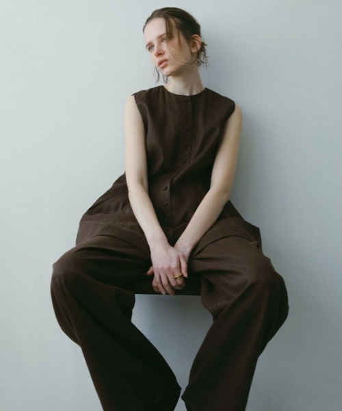 etre tokyo ドロストヘムリネンワイドパンツ ドロストヘムリネンワイドパンツ(S WHITE): ボトムス │ ETRE