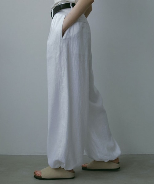 ⚫︎大人気⚫︎etre tokyo ドロストヘムコットンパンツ ドロストヘムコットンパンツ(S OFF WHITE): ボトムス │ ETRE