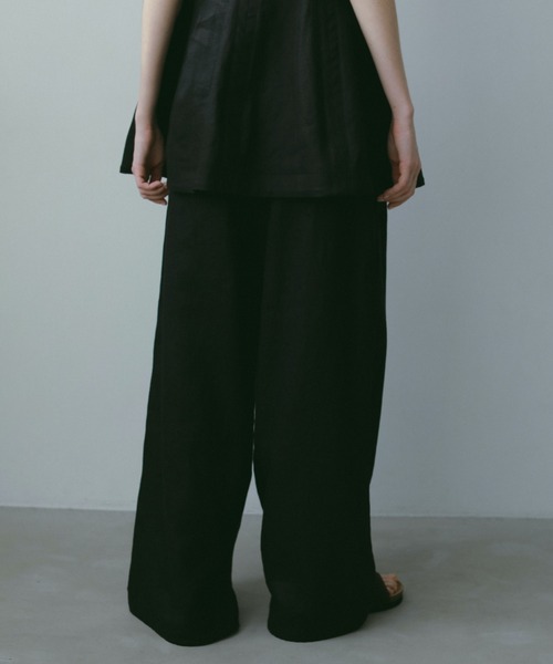 etre tokyo ドロストヘムリネンワイドパンツ ドロストヘムリネンワイドパンツ(S WHITE): ボトムス │ ETRE