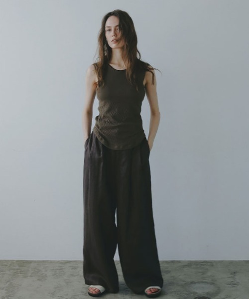 ⚫︎大人気⚫︎etre tokyo ドロストヘムコットンパンツ ドロストヘムコットンパンツ(S OFF WHITE): ボトムス │ ETRE