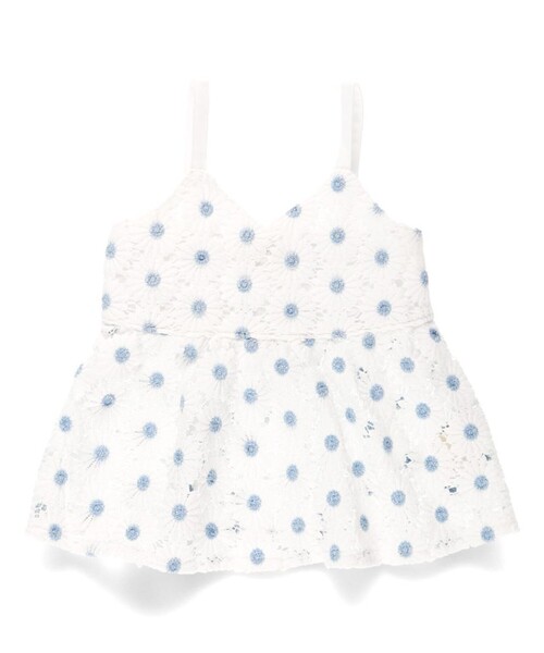 BRANSHES(ブランシェス)の「フラワーレースキャミチュニック(キャミソール・キッズ・サックスブルー/イエロー・140/100/120/110/130/150)」の2枚目の写真