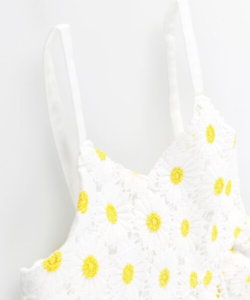 BRANSHES(ブランシェス)の「フラワーレースキャミチュニック(キャミソール・キッズ・サックスブルー/イエロー・140/100/120/110/130/150)」の5枚目の写真