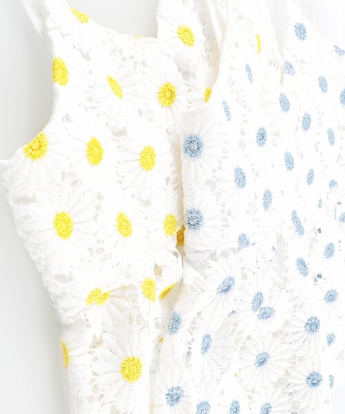 BRANSHES(ブランシェス)の「フラワーレースキャミチュニック(キャミソール・キッズ・サックスブルー/イエロー・140/100/120/110/130/150)」の9枚目の写真