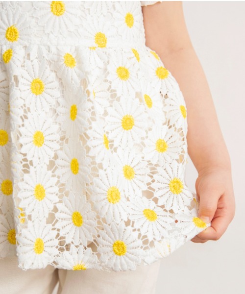 BRANSHES(ブランシェス)の「フラワーレースキャミチュニック(キャミソール・キッズ・サックスブルー/イエロー・140/100/120/110/130/150)」の13枚目の写真