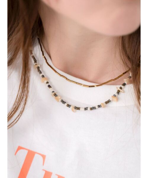 Ungrid(アングリッド)の「レイヤードビーズネックレス(ネックレス・レディース・ネイビー/ブラウン・FREE)」の1枚目の写真