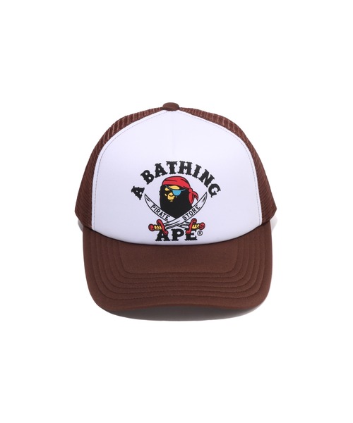 A BATHING APE（アベイシングエイプ）の「APE CROSSBONE COLLEGE MESH CAP（キャップ・メンズ・パープル/ピンク/ブラウン/ブラック・FREE）」の6枚目の写真