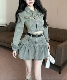 UP START（アップスタート）の「【LAMPOON】ブリーチデニムセットアップ（セットアップ）」