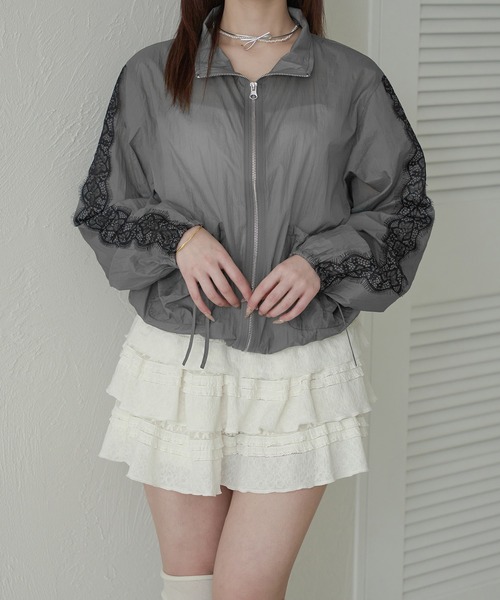 lace line sheer jacket / レースラインシアージャケット（ブルゾン