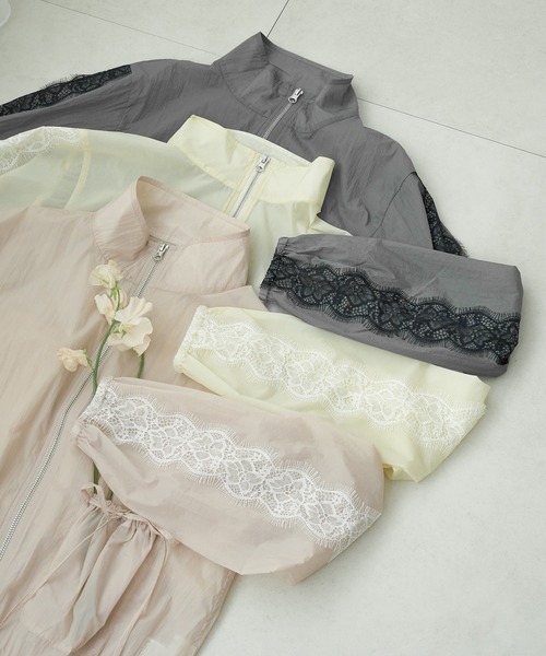 lace line sheer jacket / レースラインシアージャケット（ブルゾン