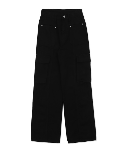 WOND(ウォンド)の「WOND/マルチポケットワイドカーゴパンツ(デニムパンツ・レディース・ブルー/ブラック・SMALL/MEDIUM)」の7枚目の写真