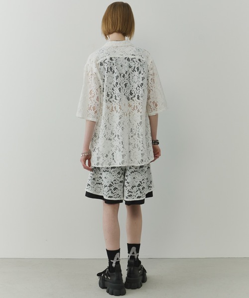 AIVER(アイバー)の「AIVER コードレースS/Sスリットシャツ(シャツ/ブラウス・メンズ・ホワイト/ブラック・LARGE/MEDIUM/SMALL)」の13枚目の写真