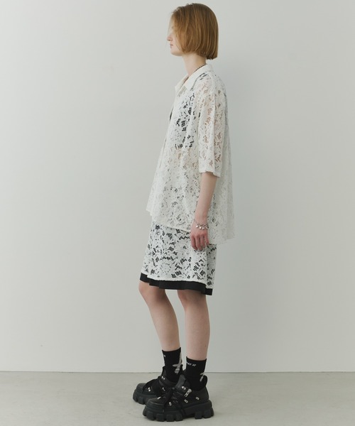 AIVER(アイバー)の「AIVER コードレースS/Sスリットシャツ(シャツ/ブラウス・メンズ・ホワイト/ブラック・LARGE/MEDIUM/SMALL)」の12枚目の写真