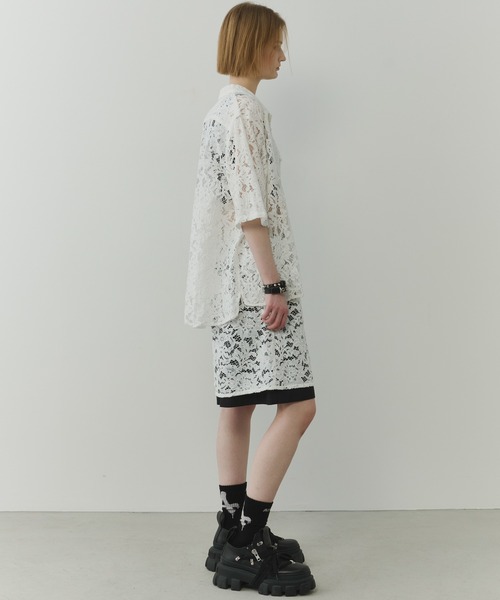 AIVER(アイバー)の「AIVER コードレースS/Sスリットシャツ(シャツ/ブラウス・メンズ・ホワイト/ブラック・LARGE/MEDIUM/SMALL)」の14枚目の写真