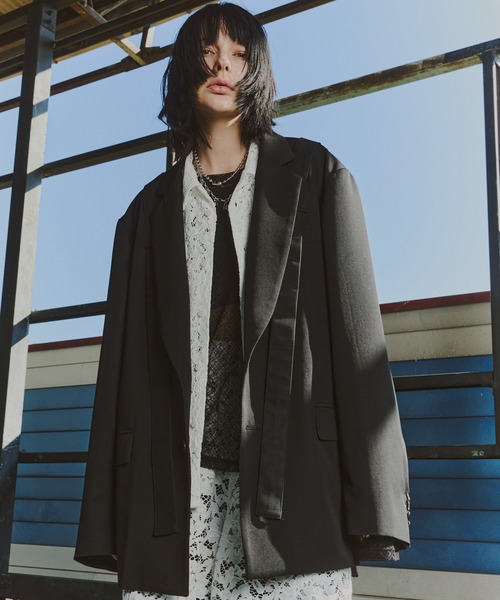 AIVER(アイバー)の「AIVER コードレースS/Sスリットシャツ(シャツ/ブラウス・メンズ・ホワイト/ブラック・LARGE/MEDIUM/SMALL)」の4枚目の写真