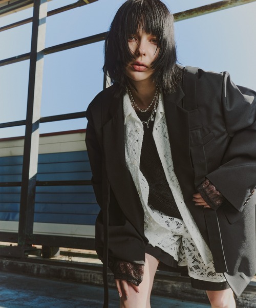 AIVER(アイバー)の「AIVER コードレースS/Sスリットシャツ(シャツ/ブラウス・メンズ・ホワイト/ブラック・LARGE/MEDIUM/SMALL)」の6枚目の写真