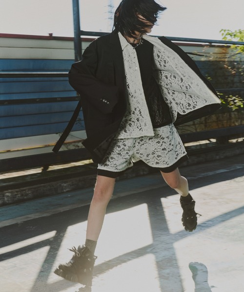 AIVER(アイバー)の「AIVER コードレースS/Sスリットシャツ(シャツ/ブラウス・メンズ・ホワイト/ブラック・LARGE/MEDIUM/SMALL)」の8枚目の写真