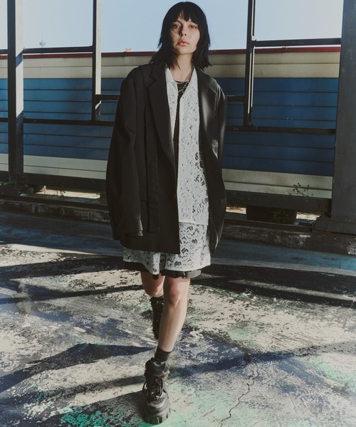 AIVER(アイバー)の「AIVER コードレースS/Sスリットシャツ(シャツ/ブラウス・メンズ・ホワイト/ブラック・LARGE/MEDIUM/SMALL)」の5枚目の写真