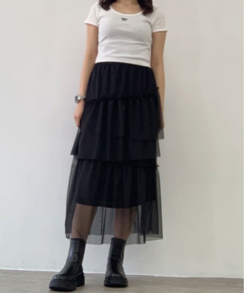kirakiraShop(キラキラショップ)の「リボン 刺繍 ショート丈 Tシャツ(Tシャツ/カットソー・レディース・ホワイト/クリーム/グレー/ブラック・FREE)」の8枚目の写真