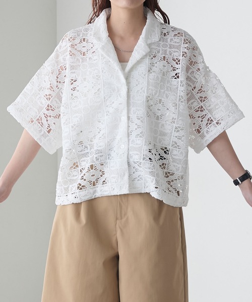 Clocheレース叩きシャツ Clocheレース叩きシャツ | ノップドゥノッド(nop de nod