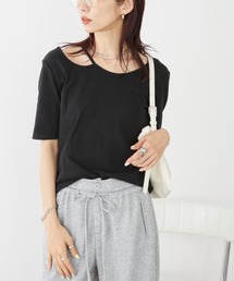 デザインカットネックTEE