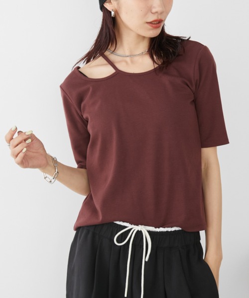 Auntie Rosa Holiday(アンティローザホリデー)の「デザインカットネックTEE(Tシャツ/カットソー・レディース・ナチュラル/ブラック/ボルドー・FREE)」の20枚目の写真