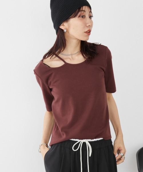 Auntie Rosa Holiday(アンティローザホリデー)の「デザインカットネックTEE(Tシャツ/カットソー・レディース・ナチュラル/ブラック/ボルドー・FREE)」の21枚目の写真