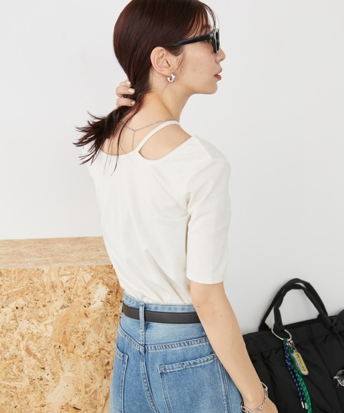 Auntie Rosa Holiday(アンティローザホリデー)の「デザインカットネックTEE(Tシャツ/カットソー・レディース・ナチュラル/ブラック/ボルドー・FREE)」の14枚目の写真