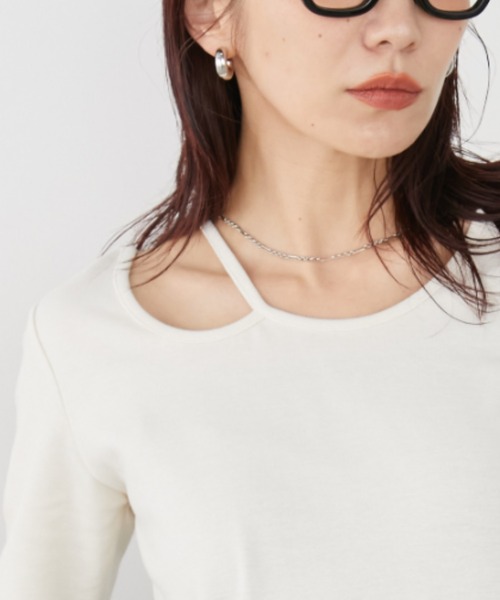 Auntie Rosa Holiday(アンティローザホリデー)の「デザインカットネックTEE(Tシャツ/カットソー・レディース・ナチュラル/ブラック/ボルドー・FREE)」の19枚目の写真