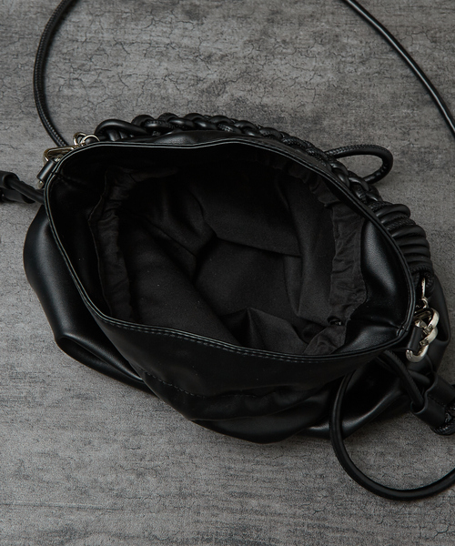 セール】【マルチウェイ】 フェイクレザー 巾着ショルダーバッグ