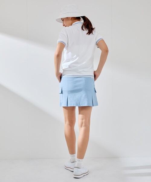 JUN&ROPE'（ジュンアンドロペ）の「パイルリブ使い半袖スキッパーポロ（ポロシャツ・レディース・ホワイト/ネイビー/ラベンダー・M/S/L）」の9枚目の写真