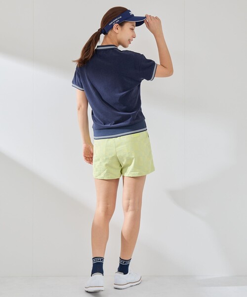 JUN&ROPE'（ジュンアンドロペ）の「パイルリブ使い半袖スキッパーポロ（ポロシャツ・レディース・ホワイト/ネイビー/ラベンダー・M/S/L）」の15枚目の写真