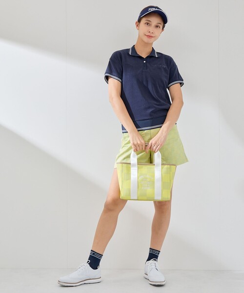 JUN&ROPE'（ジュンアンドロペ）の「パイルリブ使い半袖スキッパーポロ（ポロシャツ・レディース・ホワイト/ネイビー/ラベンダー・M/S/L）」の16枚目の写真