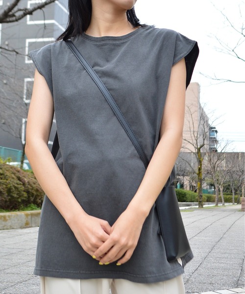 spiritoso(スピリトーゾ)の「【spiritoso】ピグメント フレンチスリーブTシャツ(Tシャツ/カットソー・メンズ・チャコール/アイボリー/サックスブルー・FREE)」の16枚目の写真